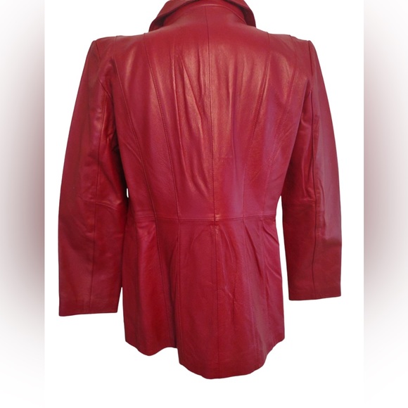 Ladies Genuine Leather Red Jacket - Picture 2 of 8